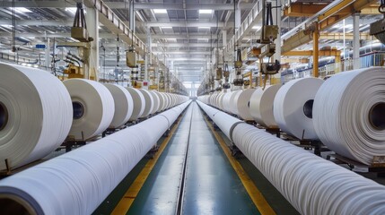 Poster - Modern Textile Manufacturing Facility Interior