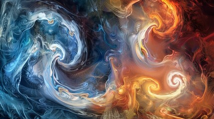 Canvas Print - An abstract representation of time, with swirling shapes and layered colors suggesting the passage of moments and memories