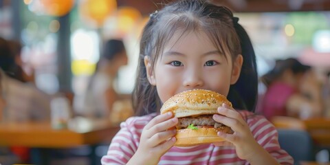 A young child enjoying a meal at a casual eatery