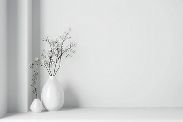 Wall Mural - Plain white simple interior architecture background Generative Ai
