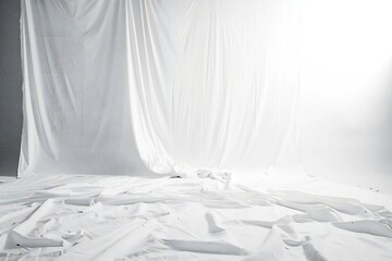Wall Mural - Plain white simple interior architecture background Generative Ai