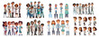 © Hamzayounas - set of Smiling group of doctors cartoon characters isolated. Multinational medicine workers collective, diverse medical team, isolated on transparent or white background, png