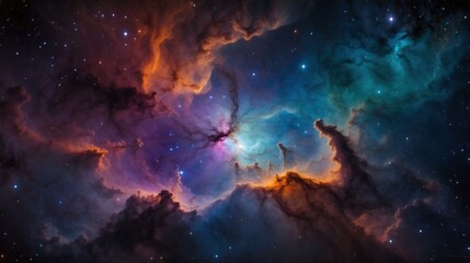 Wall Mural - a beautiful space nebula. ai.