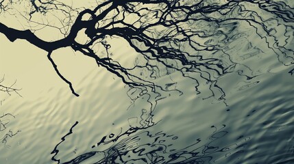 Poster - line patterns in nature, like tree branches and river courses, reveal the intricate beauty of the wo