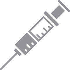 Canvas Print - Grey and white syringe icon in flat style.