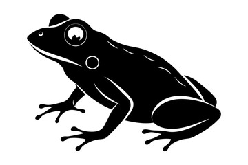 Wall Mural - Frog silhouette, toad vector icon, isolated black silhouette of a frog

