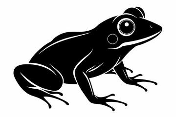 Wall Mural - Frog silhouette, toad vector icon, isolated black silhouette of a frog

