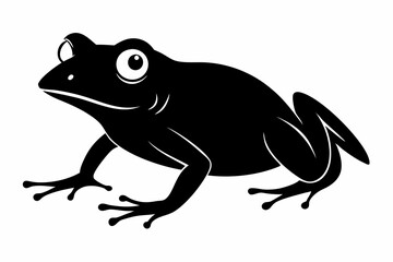 Wall Mural - Frog silhouette, toad vector icon, isolated black silhouette of a frog

