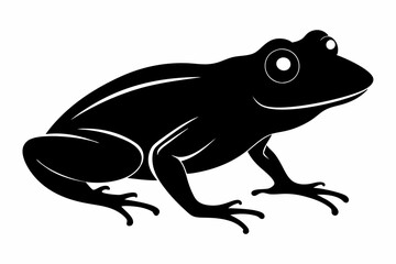 Wall Mural - Frog silhouette, toad vector icon, isolated black silhouette of a frog

