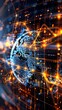 © Siripong - Digital earth with futuristic technology data and global network connection, representing worldwide communication and cyber innovation.