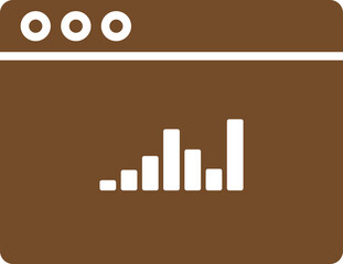 Canvas Print - Statistic window icon in brown and white color.