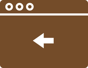 Poster - Go Back Webpage Icon in Brown and White Color.