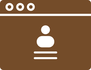 Poster - Web User Login Icon in Brown and White Color.