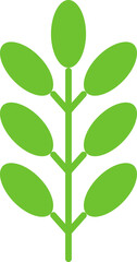 Sticker - Green Leaves icon in flat style.