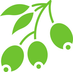 Wall Mural - Olive Branch Icon in Green Color.