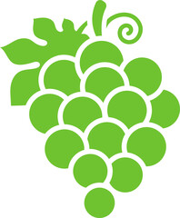 Wall Mural - Green Grape bunch icon in flat style.