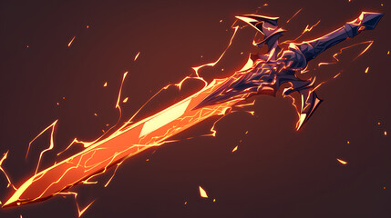 Poster - sword with red lightning power