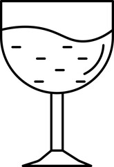 Canvas Print - Isolated Wine Glass Icon in Linear Style.