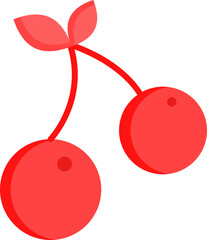 Poster - Red Cherry Icon or Symbol in Flat Style.