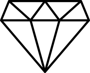 Poster - Black Line Art Diamond Icon or Symbol.