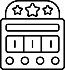 Sticker - Black Linear Slot Machine Icon