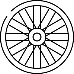 Sticker - Isolated Celtic Wheel Icon in Black Line Art.