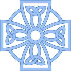 Sticker - Celtic Knot Symbol or Icon in Blue Color.