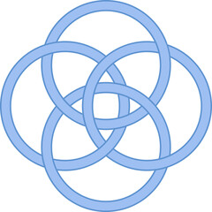 Sticker - Celtic Knot Symbol or Icon in Blue Color.