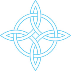 Poster - Celtic Knot Symbol or Icon in Blue Line Art.