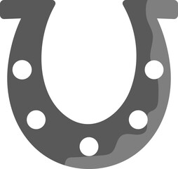 Wall Mural - Flat Style Horseshoe Icon in Grey Color.