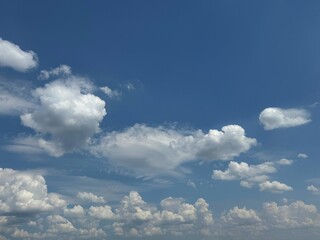 Poster - White clouds in the blue sky amazing cloudscape