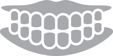 Sticker - Illustration of teeth jaw icon in grey colour.