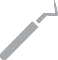 Sticker - Dental probe icon in grey color.