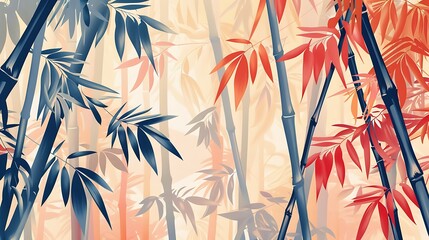 Wall Mural - Abstract Bamboo Forest Illustration