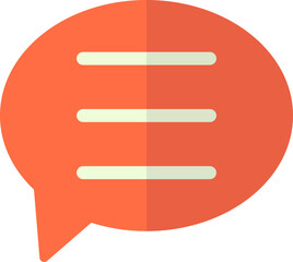 Sticker - Comment or speech bubble icon in orange color.