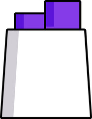 Sticker - Shopping Bag Icon In Purple And White Color.