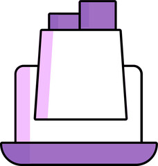 Sticker - Online Shopping from Laptop Icon in Purple and White Color.