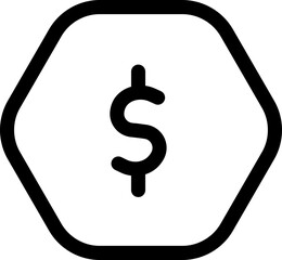 Poster - Line art illustration of Money coin icon.