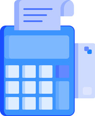 Canvas Print - POS Terminal Machine Icon in Blue Color.