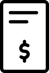 Sticker - Line art Payment voucher or receipt icon in flat style.