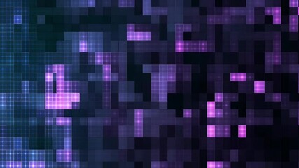 Canvas Print - Abstract digital pixelated background with purple and blue hues. Perfect for technology, network, or futuristic themed projects.