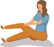 © nsit0108 - Woman is sitting on the floor, holding her knee in pain