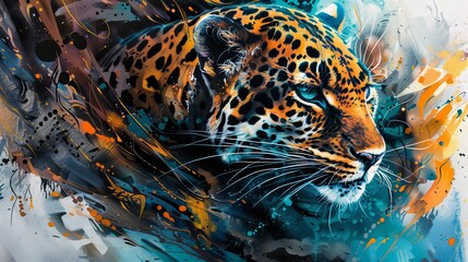 Poster - Leopard-themed artwork with bold designs and vibrant colors, capturing the majestic predator stunningly.