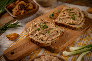 Sticker - Two slices of toasted bread with spread