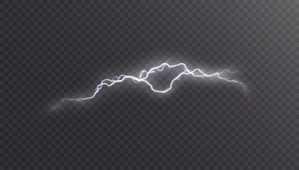 Poster - Bright lightning effect, lightning electric discharge, bright light effect PNG. Lightning energy discharge effect isolated on transparent background for web design and illustrations.	
