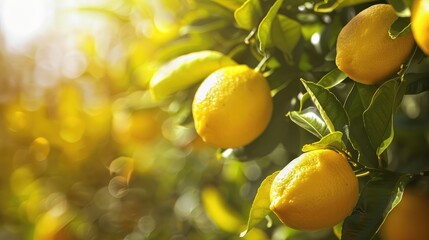 Wall Mural - Lemons ripe for harvest rich in vitamin C