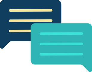 Sticker - Chatting Icon in Turquoise Blue Color.