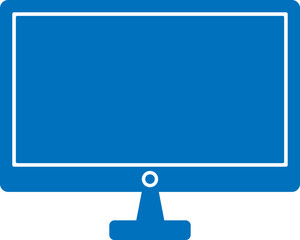 Poster - Vector illustration of computer in blue color.