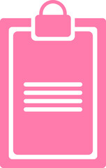 Poster - Isolated Clipboard Icon in Pink and White Color.