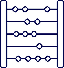 Poster - Abacus icon or symbol in blue line art.